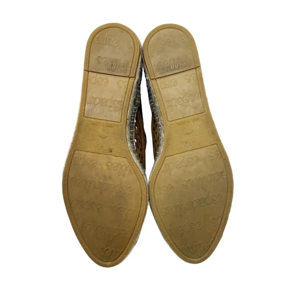 Loeffler Randall Tan Perforated Suede Espadrille Sneakers Women's EU 38/US 7.5